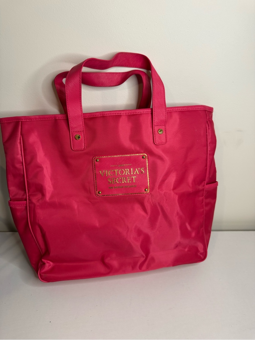 Victoria’s Secret Pink Nylon Tote Bag Large Carryall Travel Gym Bag